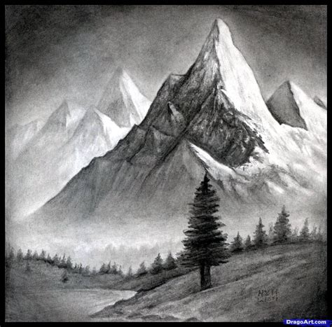 How To Draw a Realistic Landscape .